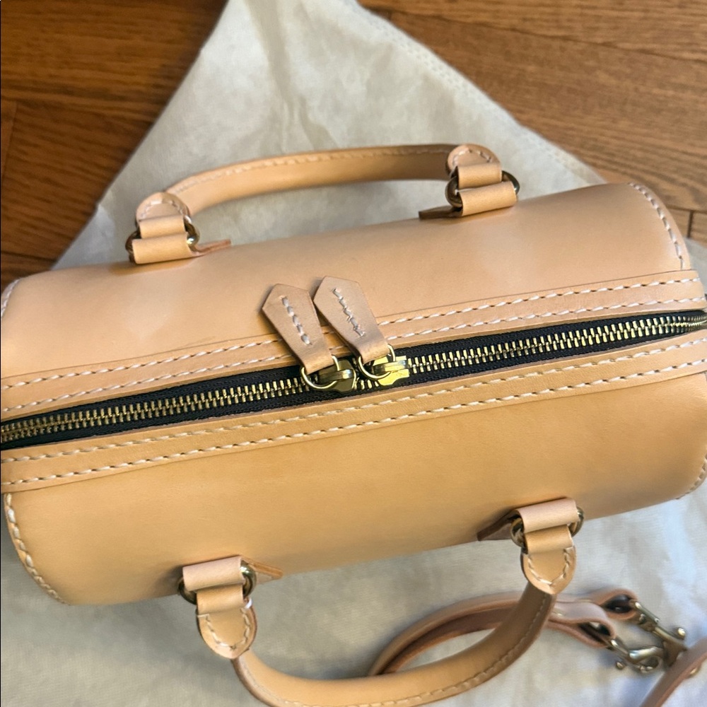 Tan / Cream Leather Handbag Speedy - Picture 3 of 12